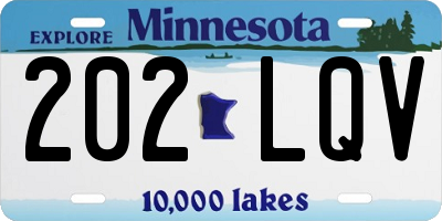 MN license plate 202LQV