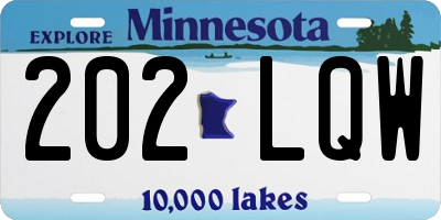 MN license plate 202LQW