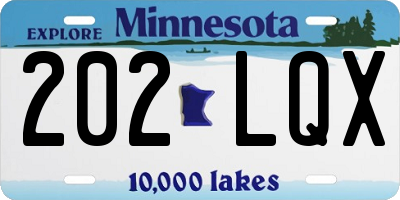 MN license plate 202LQX