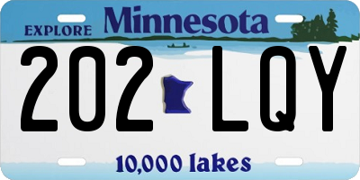 MN license plate 202LQY