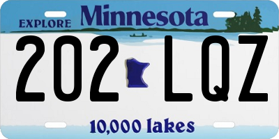 MN license plate 202LQZ