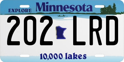 MN license plate 202LRD
