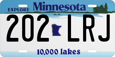 MN license plate 202LRJ