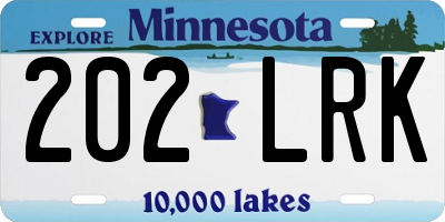 MN license plate 202LRK