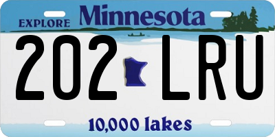 MN license plate 202LRU