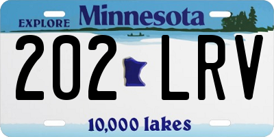 MN license plate 202LRV