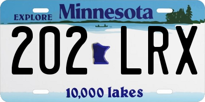 MN license plate 202LRX