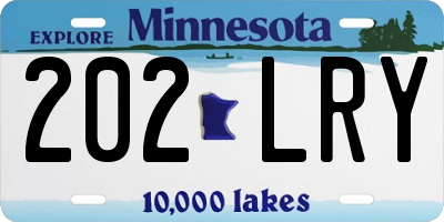 MN license plate 202LRY