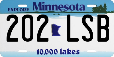 MN license plate 202LSB