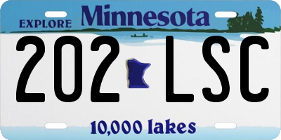 MN license plate 202LSC