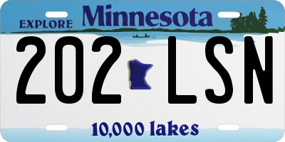 MN license plate 202LSN