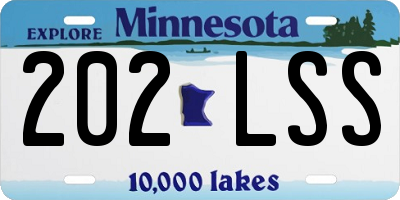 MN license plate 202LSS