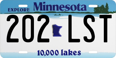 MN license plate 202LST