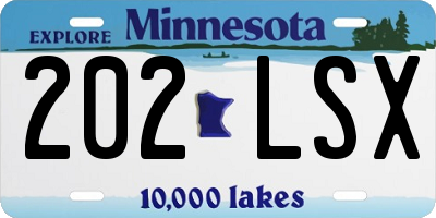 MN license plate 202LSX