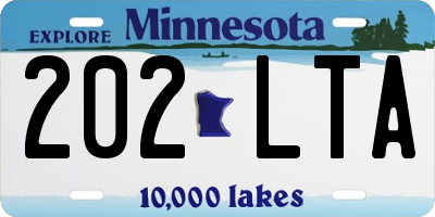 MN license plate 202LTA