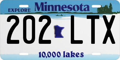 MN license plate 202LTX