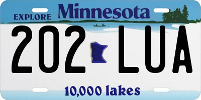 MN license plate 202LUA