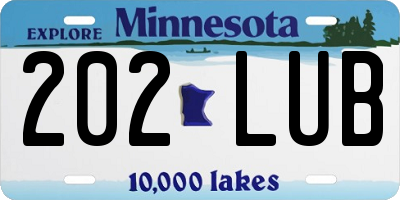 MN license plate 202LUB