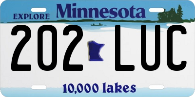 MN license plate 202LUC