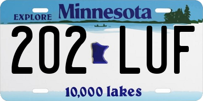 MN license plate 202LUF
