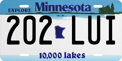 MN license plate 202LUI