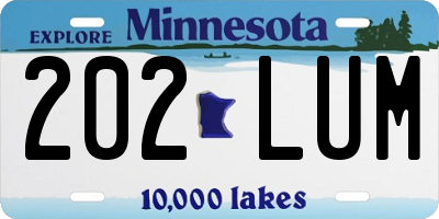 MN license plate 202LUM