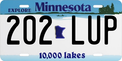 MN license plate 202LUP