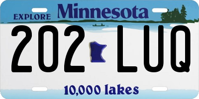MN license plate 202LUQ