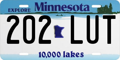 MN license plate 202LUT
