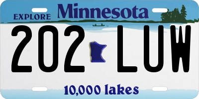 MN license plate 202LUW