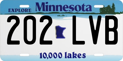 MN license plate 202LVB