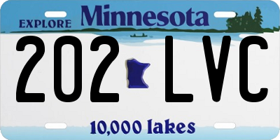 MN license plate 202LVC