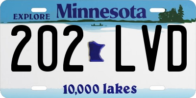 MN license plate 202LVD