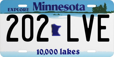 MN license plate 202LVE