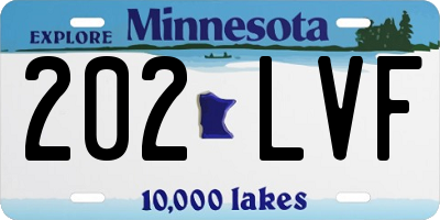 MN license plate 202LVF