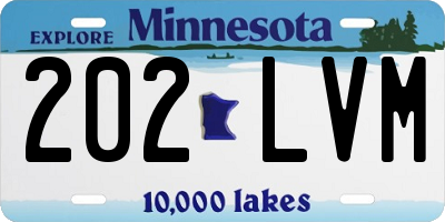 MN license plate 202LVM