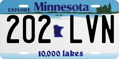 MN license plate 202LVN