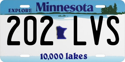 MN license plate 202LVS