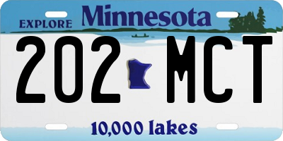 MN license plate 202MCT