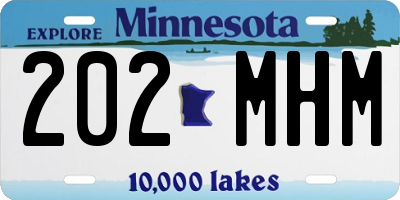 MN license plate 202MHM