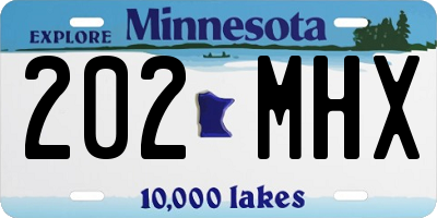 MN license plate 202MHX