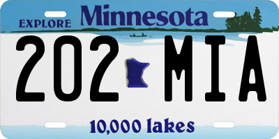 MN license plate 202MIA