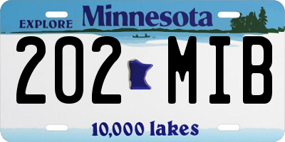MN license plate 202MIB
