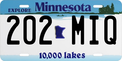 MN license plate 202MIQ
