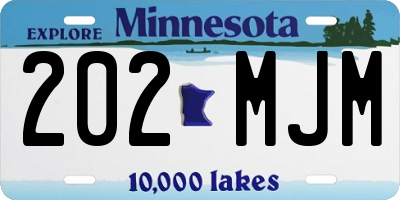 MN license plate 202MJM