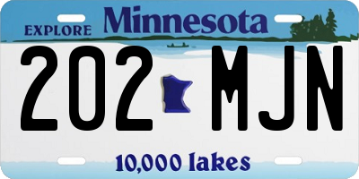MN license plate 202MJN