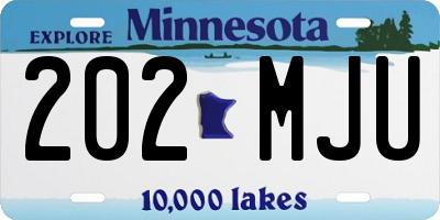 MN license plate 202MJU
