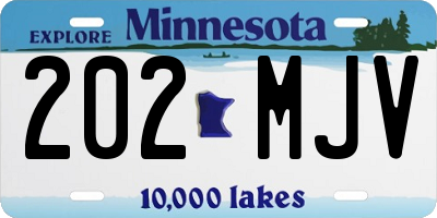 MN license plate 202MJV