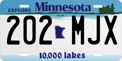 MN license plate 202MJX