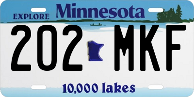 MN license plate 202MKF